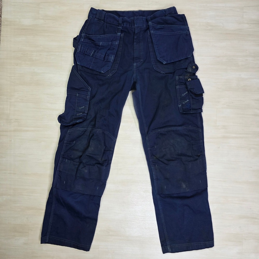 Blaklader Work Pants CAT 2 FR Tetra Pak Navy Tool Cargo Distressed Size‎ 30 x 30